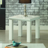 Homelegance Rohme Square End Table in High Gloss White