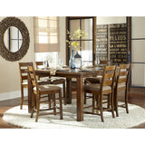 Homelegance Ronan 7 Piece Counter Height Table Set in Burnished Rustic