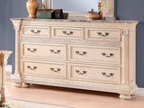 Homelegance Russian Hill Dresser With Faux Marble Top In Antique White