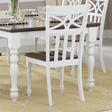 Homelegance Sanibel 7 Piece Dining Room Set in White & Warm Cherry