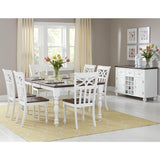 Homelegance Sanibel 8 Piece Dining Room Set in White & Warm Cherry