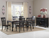 Homelegance Sanibel 7 Piece Dining Room Set in Black & Warm Cherry