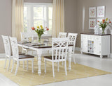 Homelegance Sanibel 8 Piece Dining Room Set in White & Warm Cherry