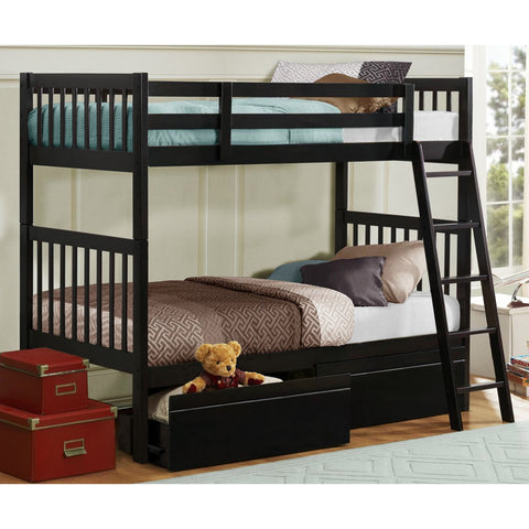 Homelegance Sheldon Twin over Twin Bunk Bed in Espresso