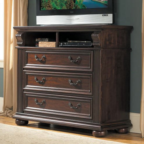 Homelegance Silas 3 Drawers TV Chest in Rich Cherry