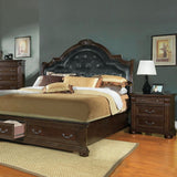Homelegance Silas Bonded Leather Sleigh Bed w/ Storage Footboard