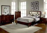 Homelegance Simpson Square Mirror in Brown Cherry