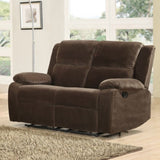 Homelegance Snyder Double Reclining Loveseat in Coffee Microfiber