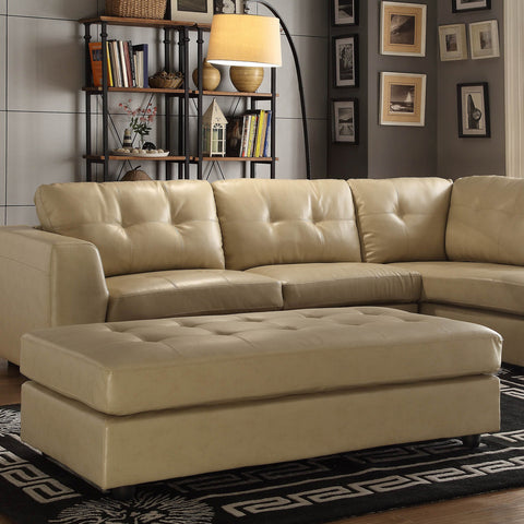 Homelegance Springer Ottoman in Taupe Leather