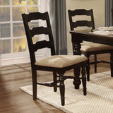 Homelegance Sutherlin Side Chair w/ Beige Fabric Seat in Black