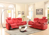 Homelegance Talbot 2 Piece Living Room Set in Red Leather
