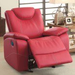 Homelegance Talbot Glider Reclining Chair in Red Leather