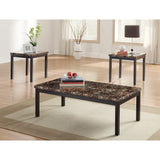 Homelegance Tempe 3 Piece Coffee Table Set w/ Faux Marble Top