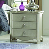 Homelegance Toulouse 3 Drawer Nightstand in Champagne