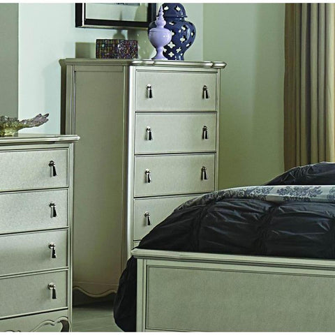 Homelegance Toulouse 5 Drawer Chest in Champagne