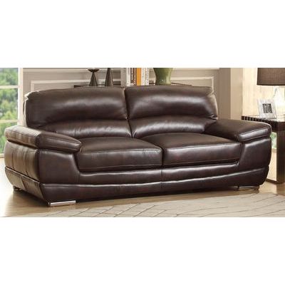 Homelegance Triplett Sofa In Dark Brown Airehyde
