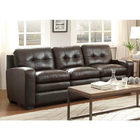 Homelegance Urich Sofa In Chocolate Genuine Top Grain Leather Match