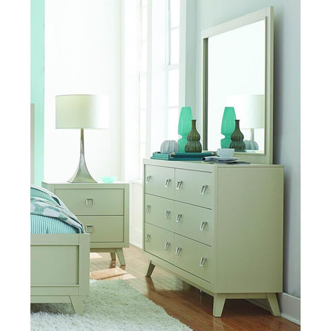 Homelegance Valpico 6 Drawer Dresser & Mirror in Cool Grey & Olive