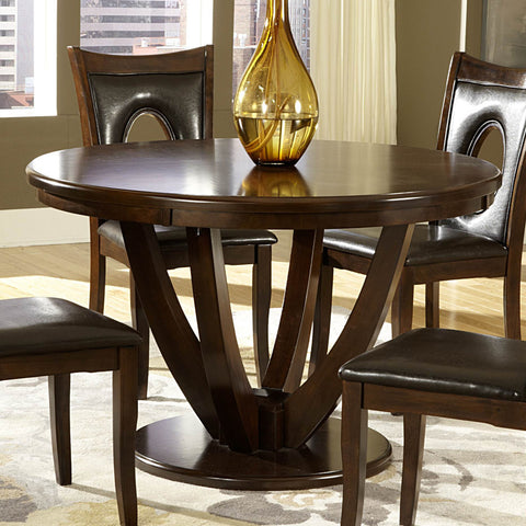 Homelegance VanBure Round Pedestal Dining Table in Rich Cherry