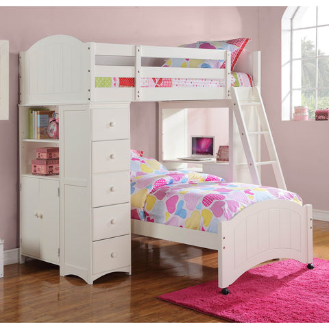 Homelegance Verica Twin/Twin Loft Bed in White
