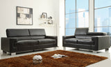 Homelegance Vernon 3 Piece Living Room Set in Black Leather