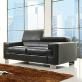 Homelegance Vernon 2 Piece Living Room Set in Black Leather