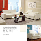 Homelegance Vernon 2 Piece Living Room Set in White Leather