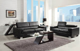 Homelegance Vernon 3 Piece Living Room Set in Black Leather
