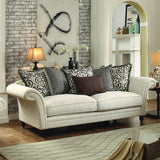Homelegance Vicarrage 2 Piece Living Room Set in Cream Fabric