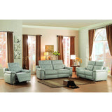 Homelegance Vortex 3 Piece Reclining Living Room Set in Light Grey Leather