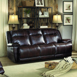 Homelegance Wasola 2 Piece Reclining Living Room Set in Dark Brown Leather