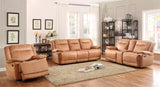 Homelegance Wasola Glider Recliner Love Seat With Cons In Brown Polyester