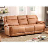 Homelegance Wasola Triple Reclining Sofa, 3 Recline In Brown Polyester
