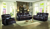Homelegance Wasola Triple Reclining Sofa in Dark Brown Leather
