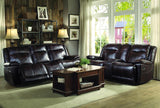 Homelegance Wasola Triple Reclining Sofa in Dark Brown Leather