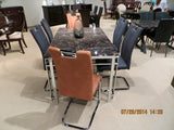 Homelegance Watt Dining Table With Faux Marble, Chrome In Faux Marble / Chrome Frame
