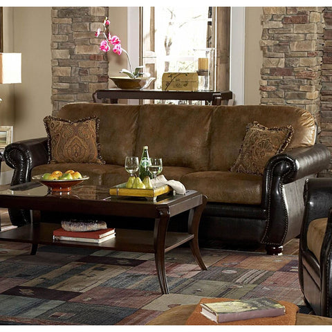Homelegance Wrangler II Sofa in Brown & Dark Brown