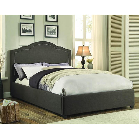 Homelegance Zaira Upholstered Platform Bed in Dark Grey