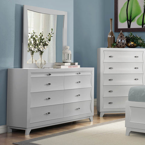 Homelegance Zandra 6 Drawer Dresser w/ Mirror in White