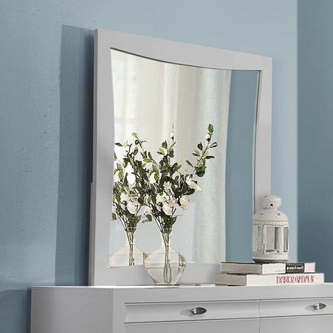 Homelegance Zandra Square Mirror in White