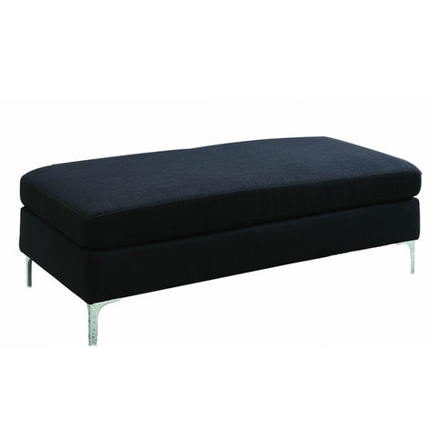 Homelegance Zola Ottoman in Charcoal Fabric