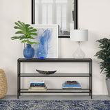 Hudson & Canal Alexis 3-Shelf Console Table in Blackened Bronze Finish