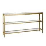 Hudson & Canal Alexis 3-Shelf Console Table in Brass Finish