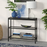 Hudson & Canal Alexis 3-Shelf Short Console Table in Blackened Bronze