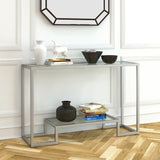 Hudson & Canal Athena Console Table in Satin Nickel