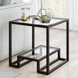 Hudson & Canal Athena Side Table in Blackened Bronze