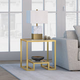 Hudson & Canal Athena side table in gold