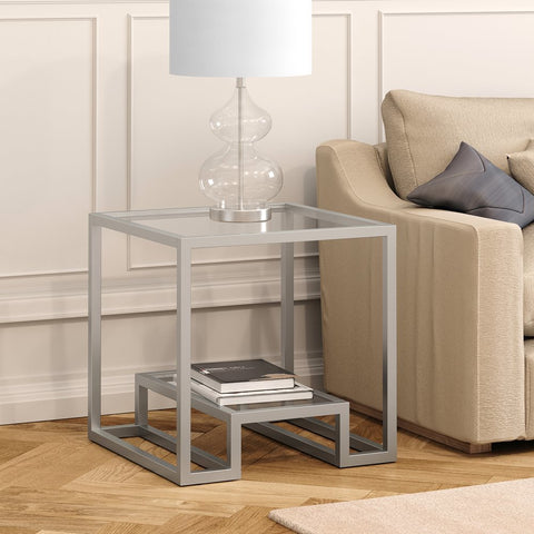 Hudson & Canal Athena side table in silver