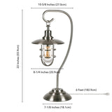 Hudson & Canal Bay Brushed Nickel Nautical Lantern Lamp