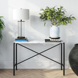 Hudson & Canal Braxton Black and Marble Console Table